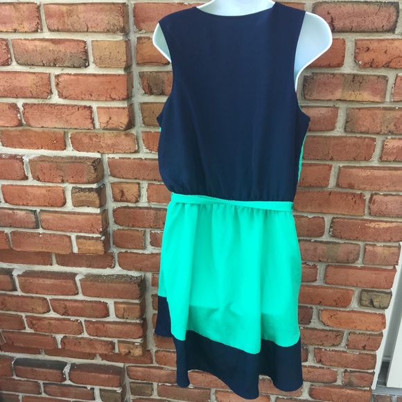 MERONA Navy Green colorblock tank Dress size Large - Picture 5 of 5